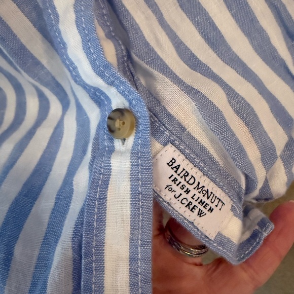 J. Crew Relaxed Fit Irish Linen Shirt Small Short Sleeve Baird McNutt size L - Picture 4 of 7